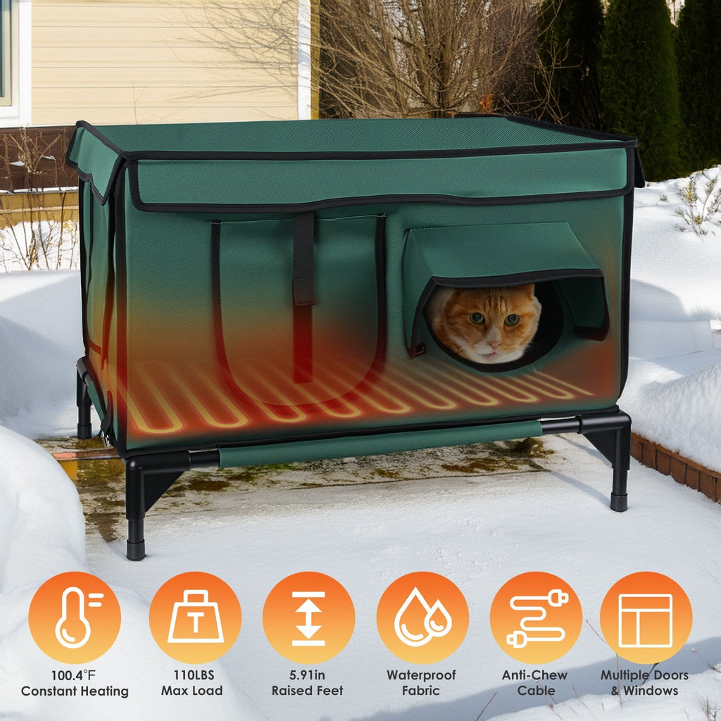 Waterproof Heated Cat House Outdoor Weatherproof