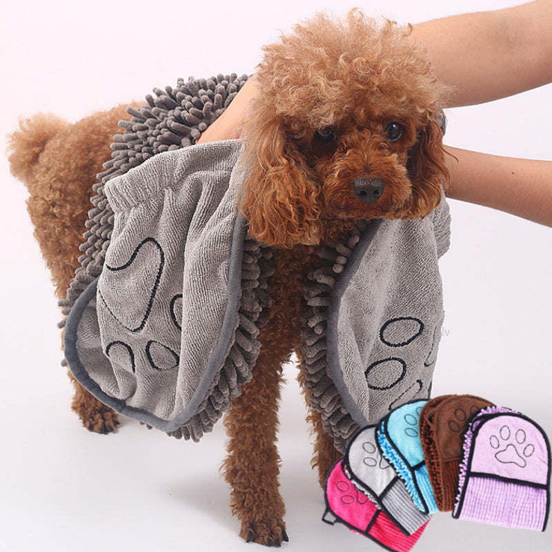 Dogs Cats Towels Super Absorbent Dog Bathrobe Microfiber Bath Towels Quick-Drying