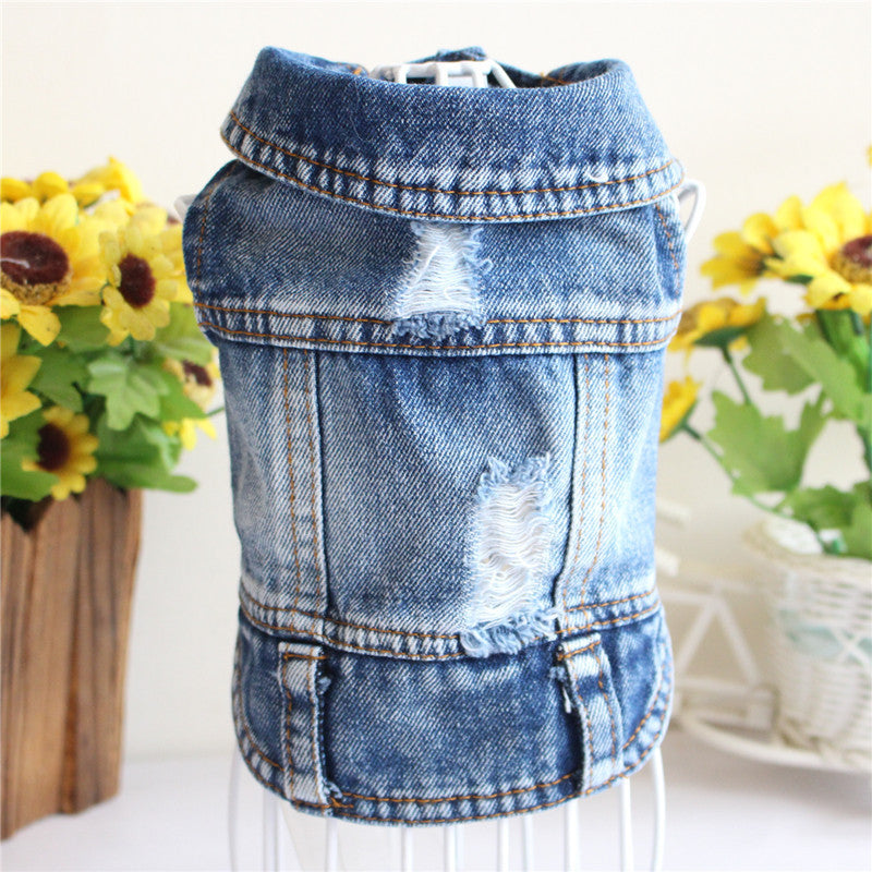 Blue Denim Jeans Jacket Pet Coat Vest