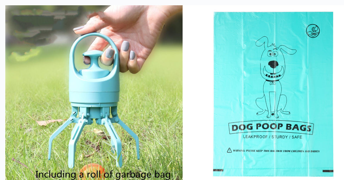 Portable Lightweight Dog Pooper Scooper With Built-in Poop Bag Dispenser