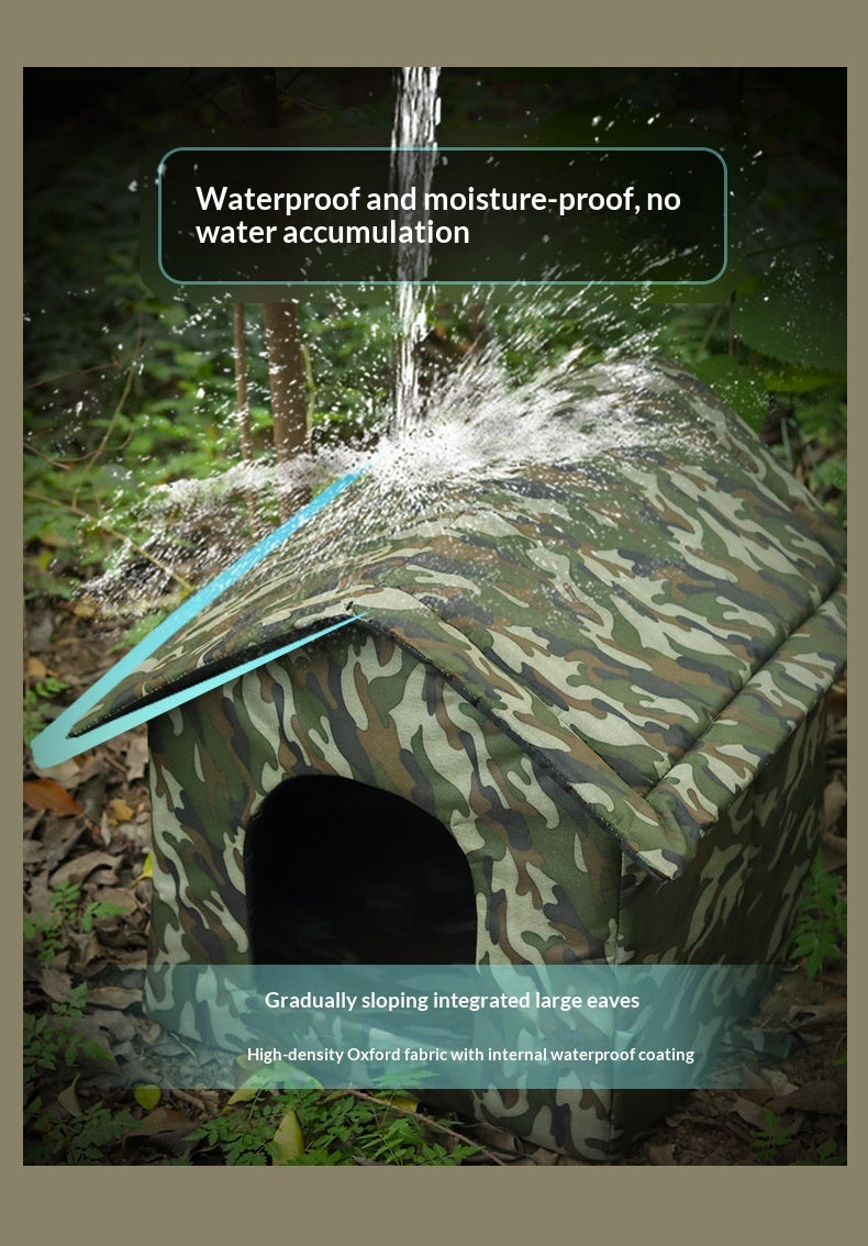 Outdoor Waterproof All-Season Closed Winter Warm Cat Shelter