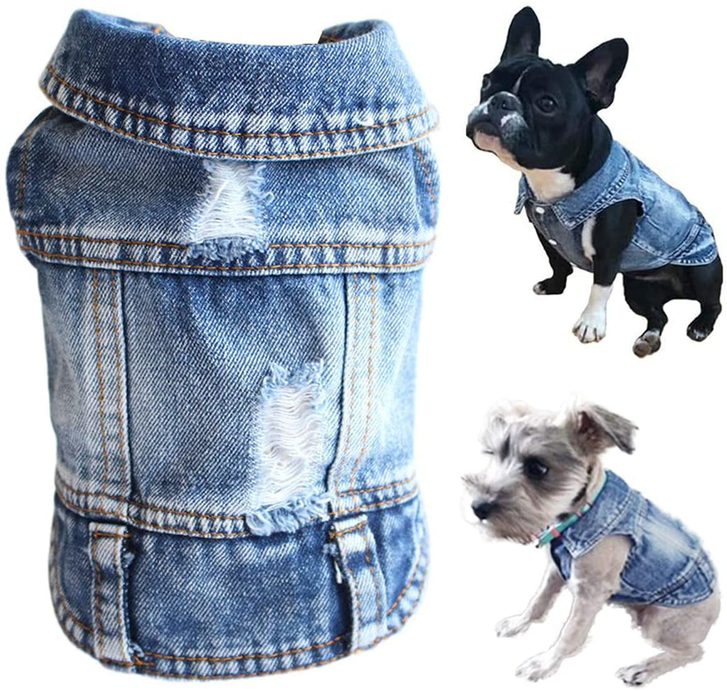 Blue Denim Jeans Jacket Pet Coat Vest