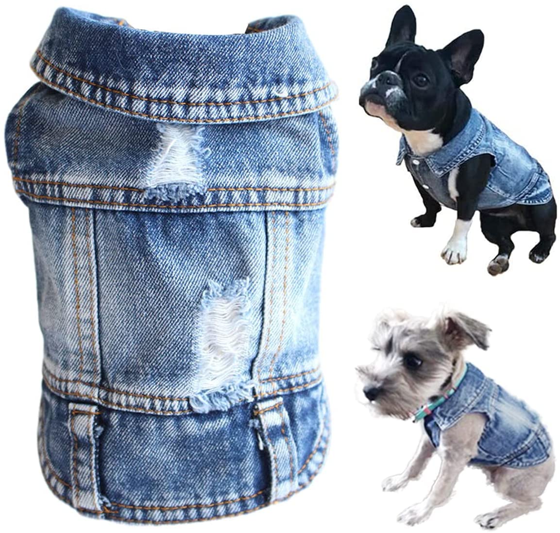 Blue Denim Jeans Jacket Pet Coat Vest
