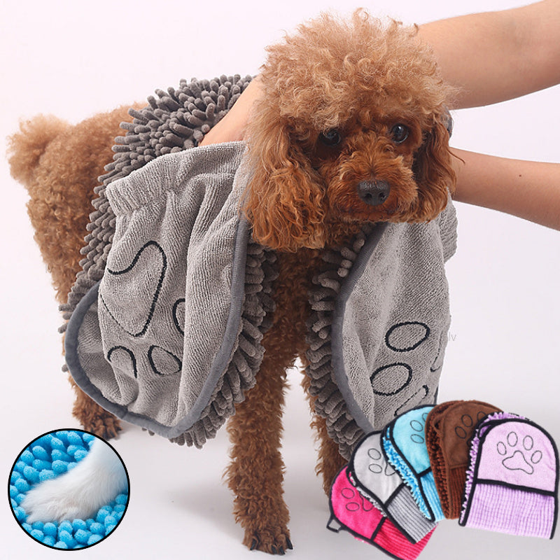 Dogs Cats Towels Super Absorbent Dog Bathrobe Microfiber Bath Towels Quick-Drying