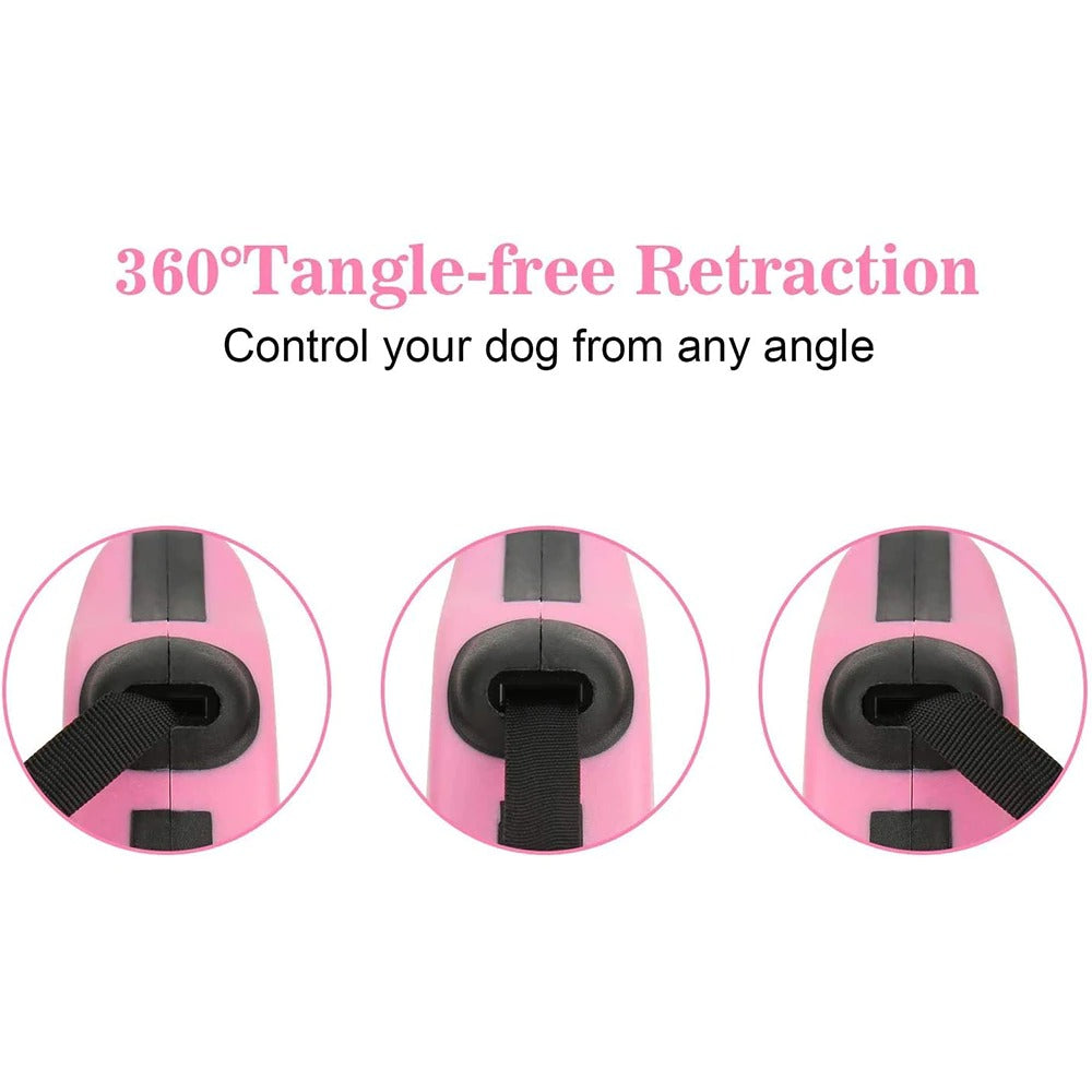 3m And 5m Durable Dog Leash Automatic Retractable Nylon Cat Lead Extension