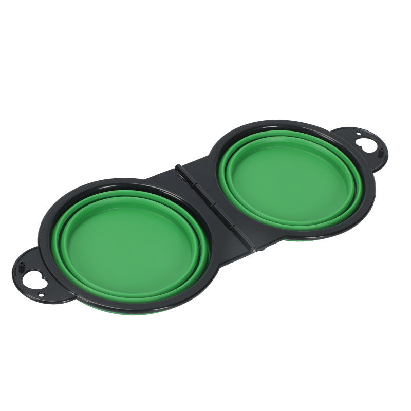 Silicone Outdoor Folding Double Bowl