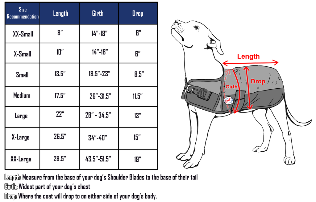 Waterproof Winter Dog Coat 150g Medium Weight