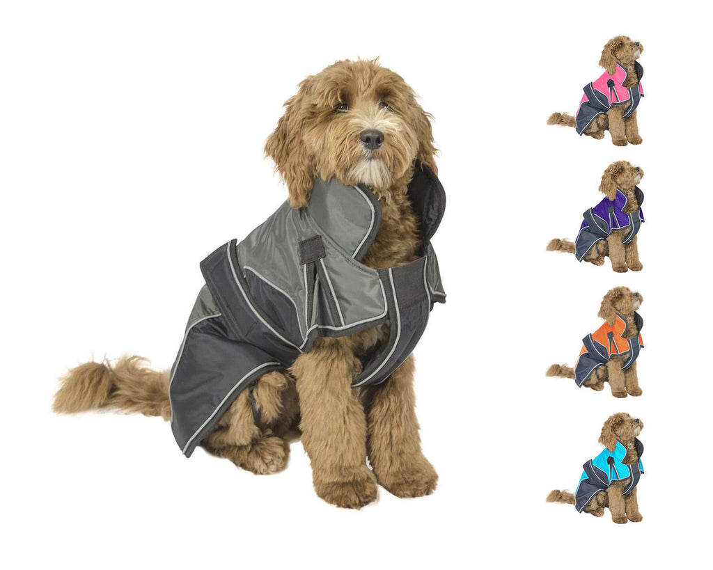 Waterproof Reflective Winter Dog Parka With Harness Opening Heavyweight 220g Polyfil