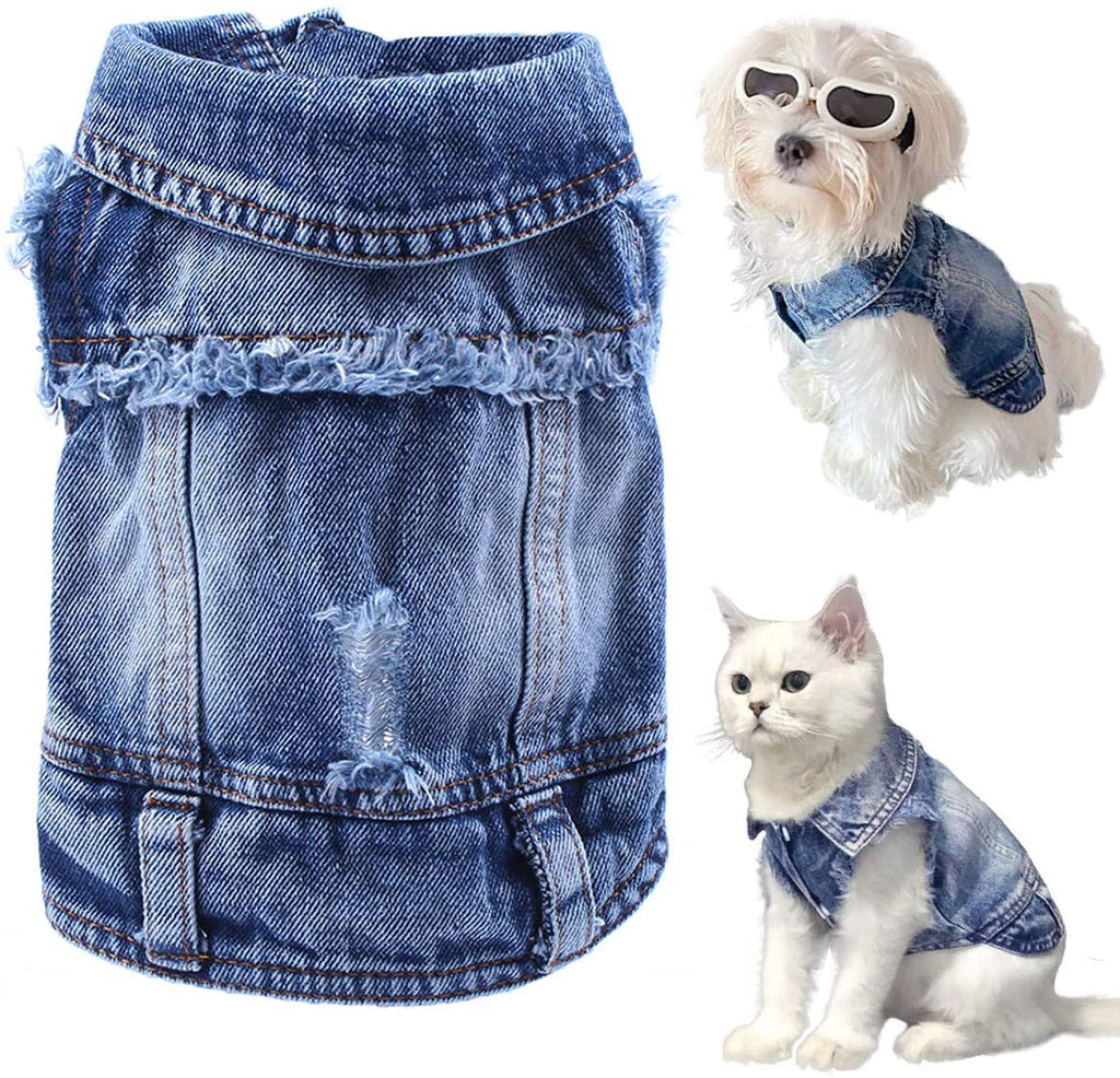 Blue Denim Jeans Jacket Pet Coat Vest