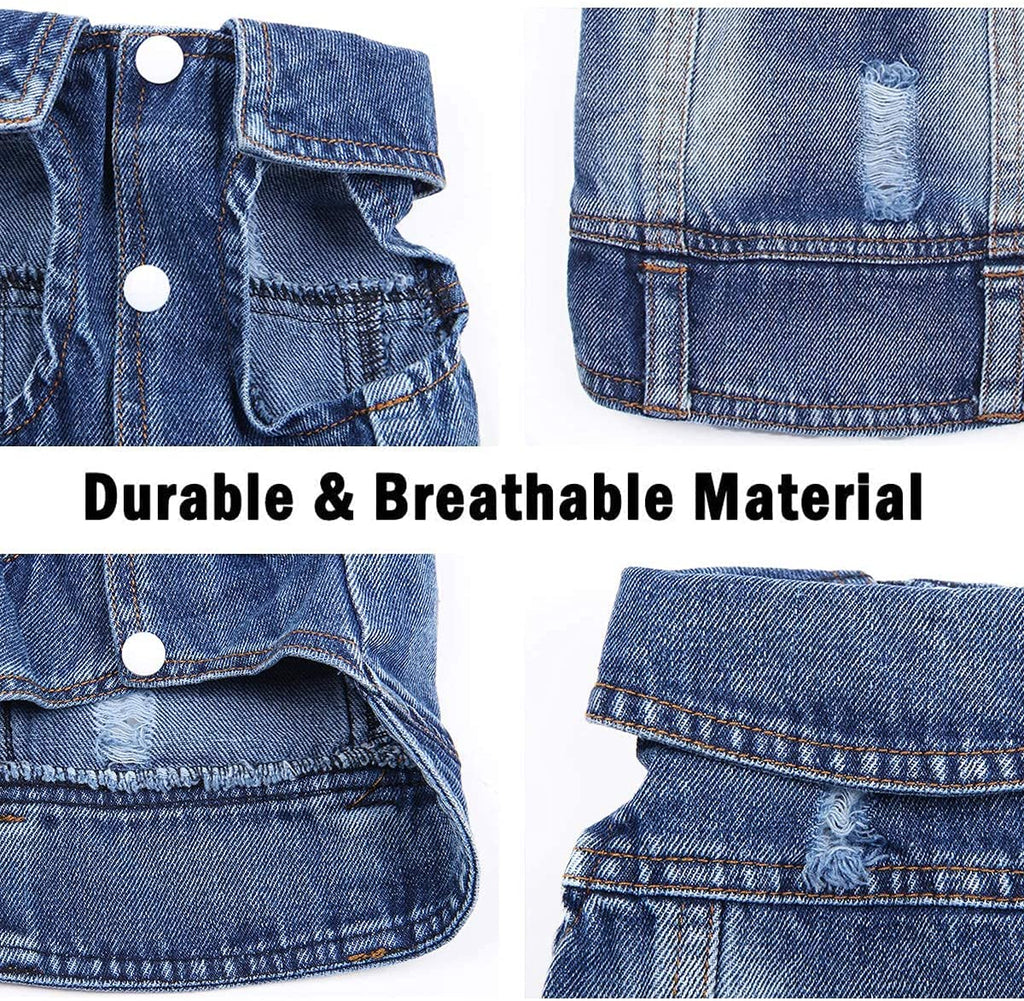 Blue Denim Jeans Jacket Pet Coat Vest