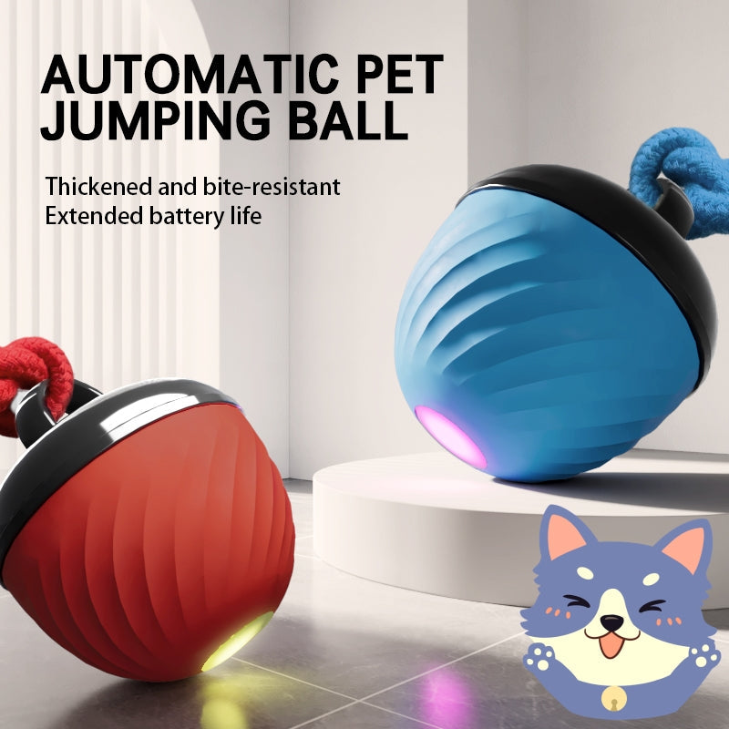 Smart Pet Toy Electronic Interactive Moving Ball Rope USB 3 Modes