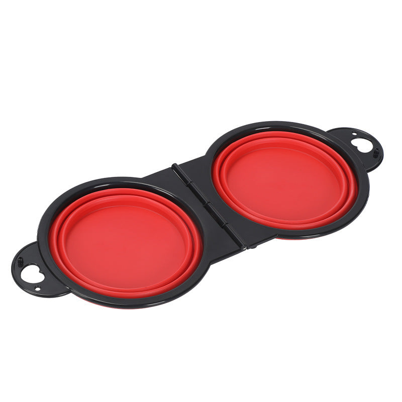 Silicone Outdoor Folding Double Bowl