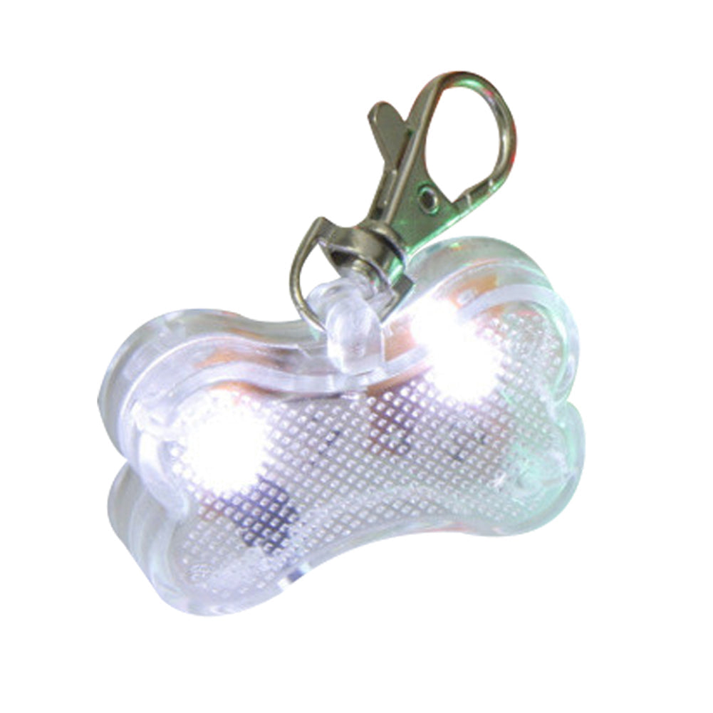LED Dog Bone Shape ID Tag Pet Safety Collar Pendant