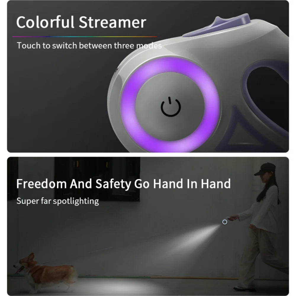 3 And 5M Dog Leash Light Retractable Pet Leads