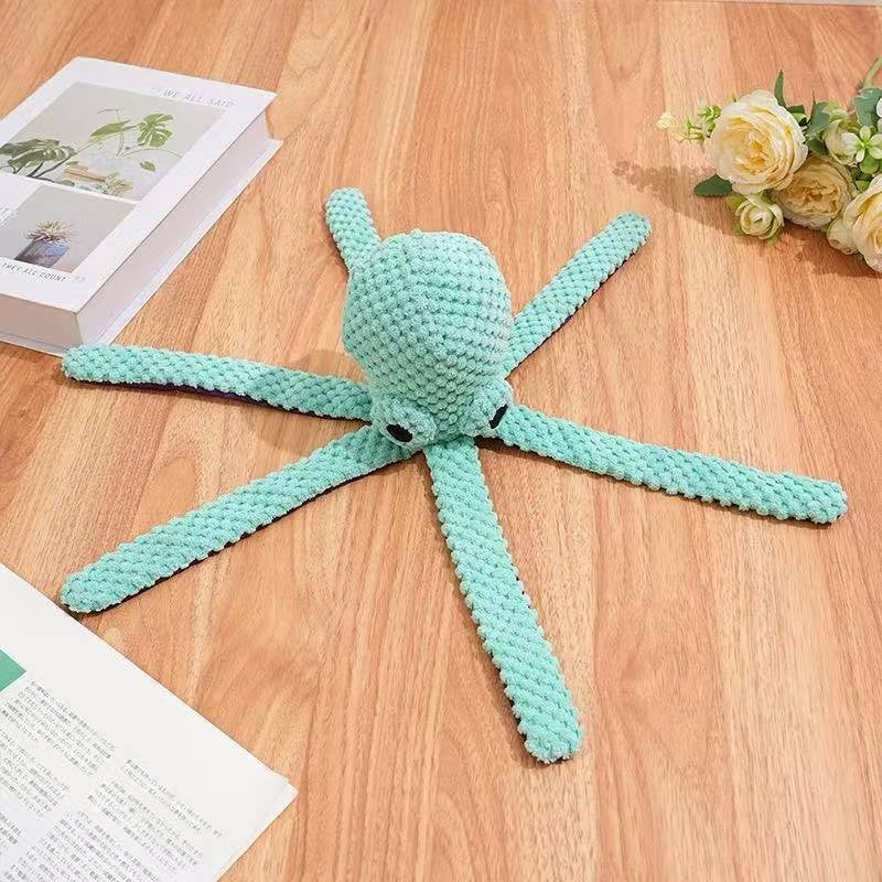 Squeaky Six-Legged Octopus Plush Chew Toy