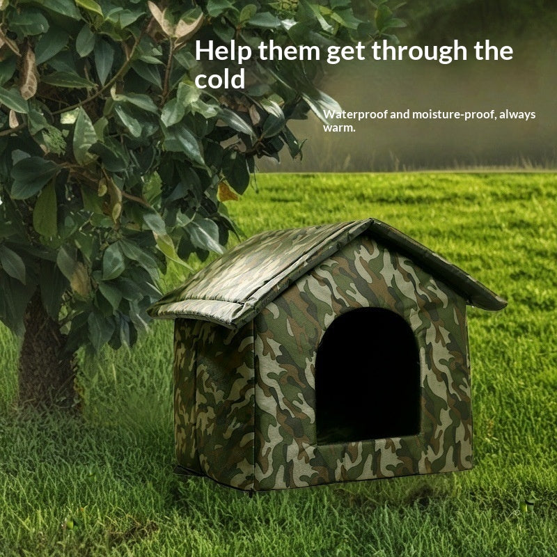Outdoor Waterproof All-Season Closed Winter Warm Cat Shelter