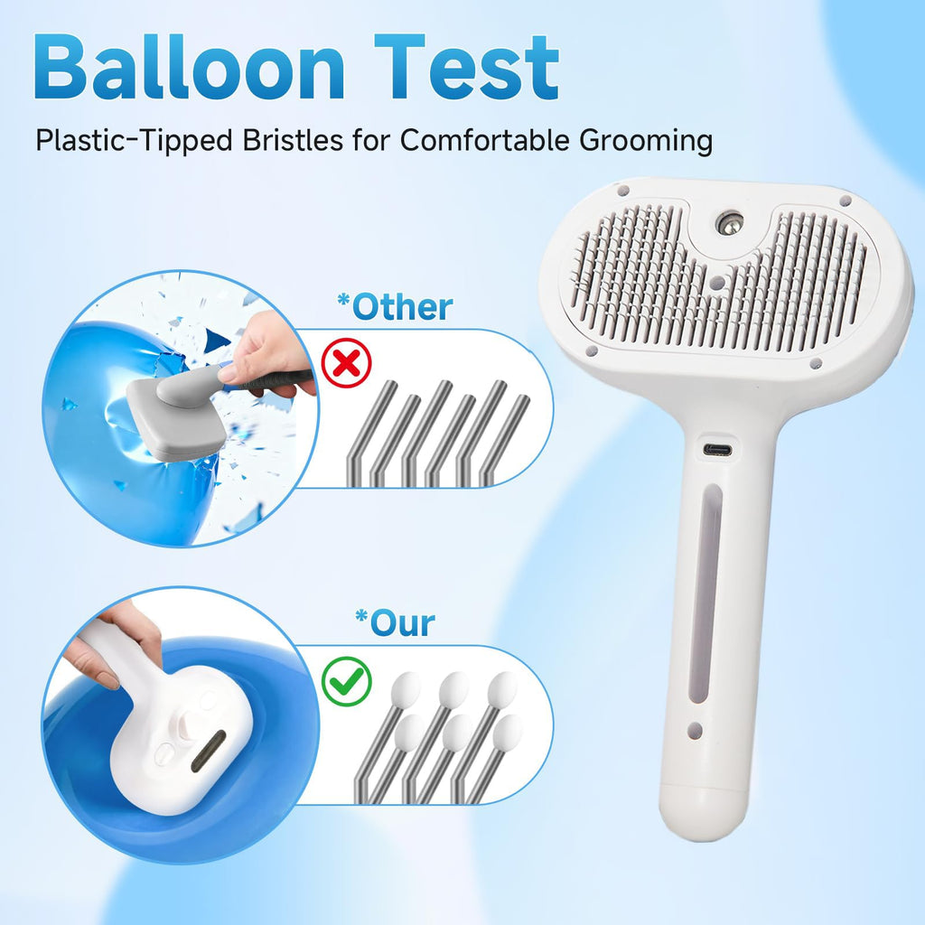 Steam Brush For Cats & Dogs, Cool Mist Self-Cleaning Comb