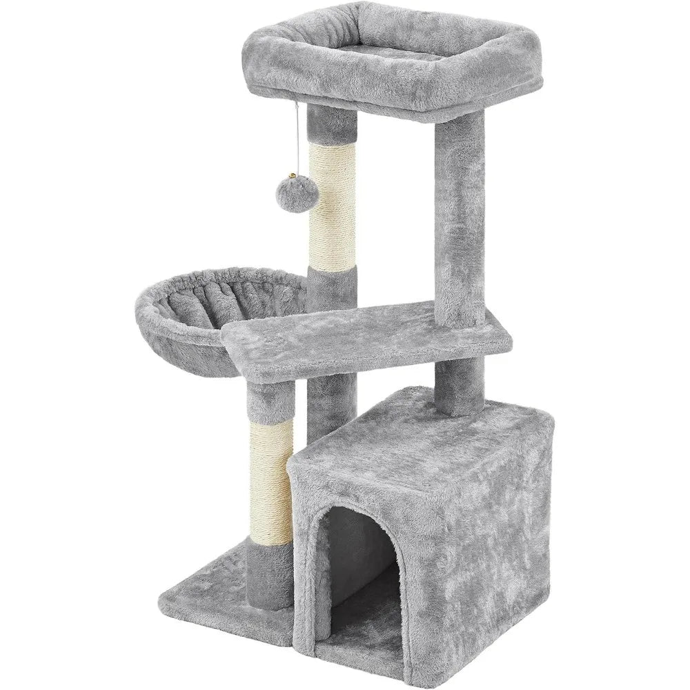 34''H Cute Cat Tree with Condo Nest Platform Scratching Posts