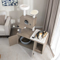 2-in-1 Modern Cat Tower with Litter Box Enclosure