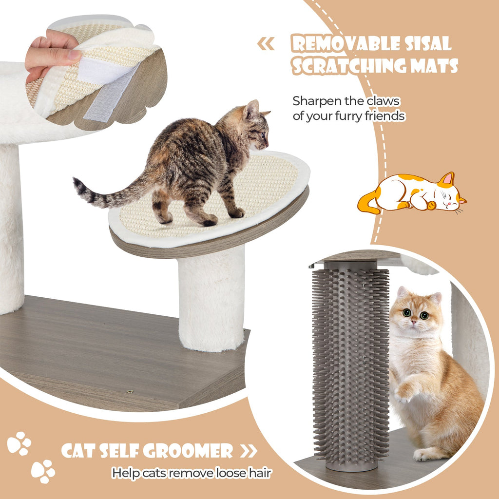 2-in-1 Modern Cat Tower with Litter Box Enclosure