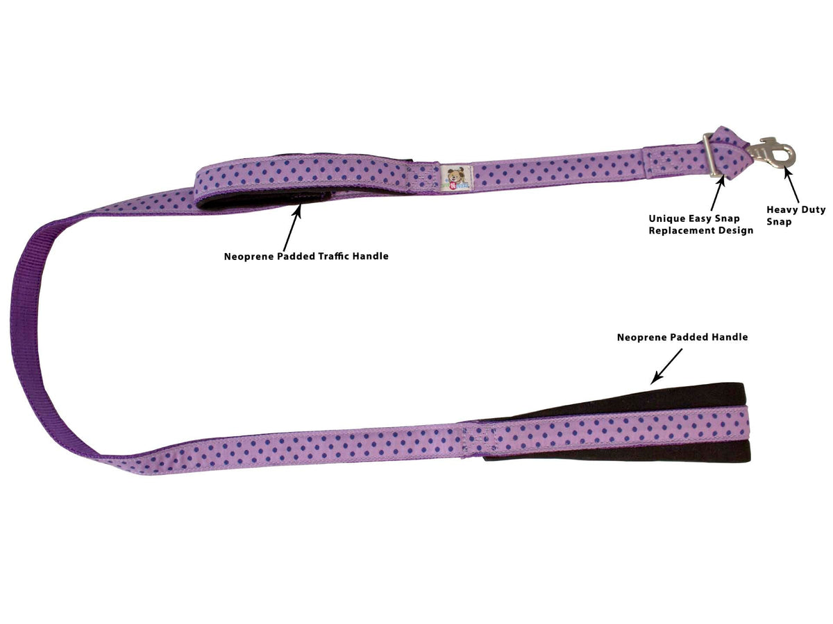 Padded Double Handle Patterned Dog Leash