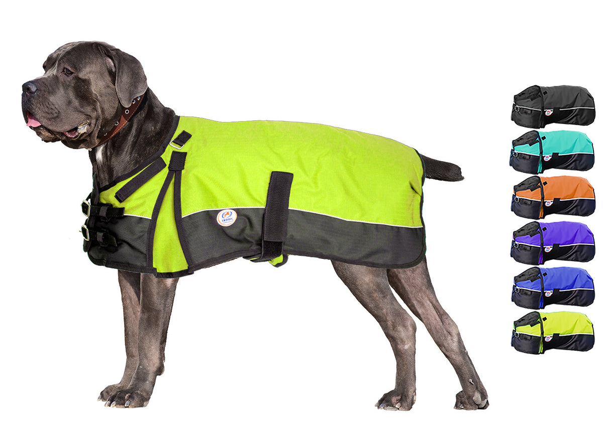 Tough Reflective Waterproof Ripstop Nylon Winter Dog Coat 150g Polyfil