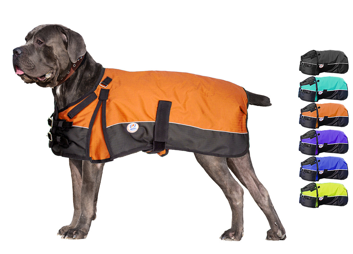 Tough Reflective Waterproof Ripstop Nylon Winter Dog Coat 150g Polyfil