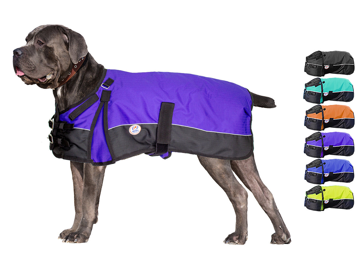 Tough Reflective Waterproof Ripstop Nylon Winter Dog Coat 150g Polyfil