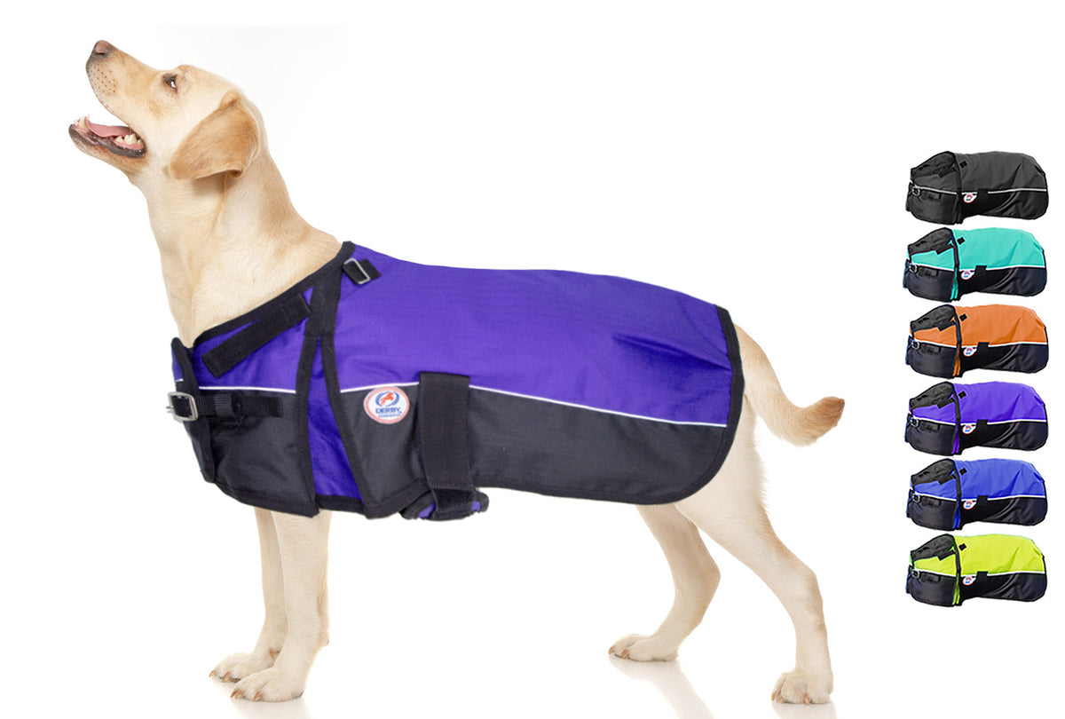 Tough Reflective Waterproof Ripstop Nylon Winter Dog Coat 150g Polyfil