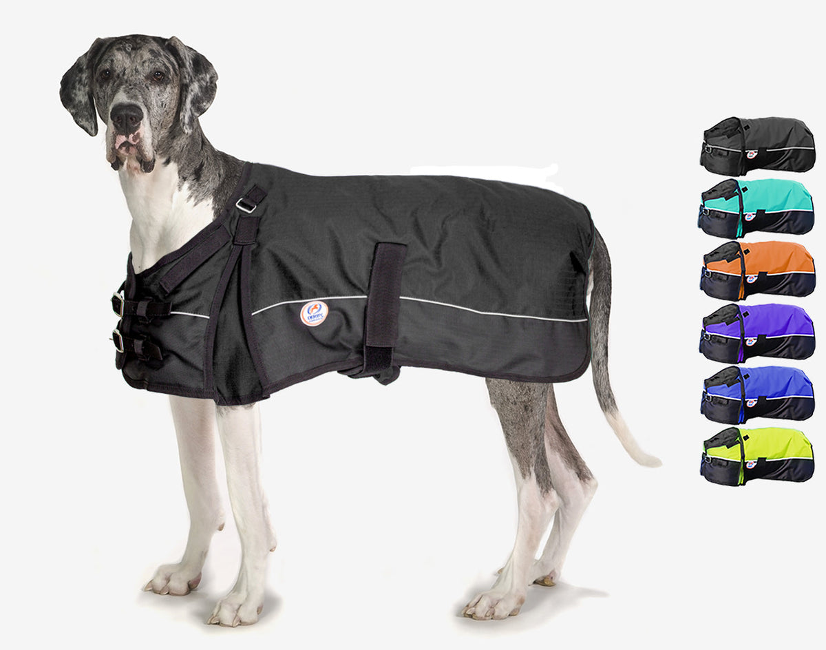 Tough Reflective Waterproof Ripstop Nylon Winter Dog Coat 150g Polyfil