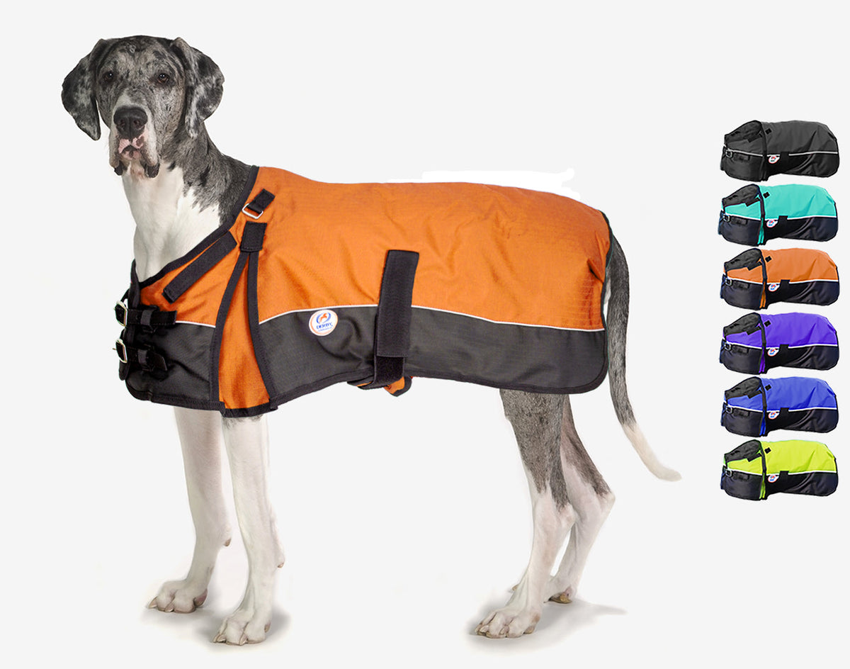 Tough Reflective Waterproof Ripstop Nylon Winter Dog Coat 150g Polyfil
