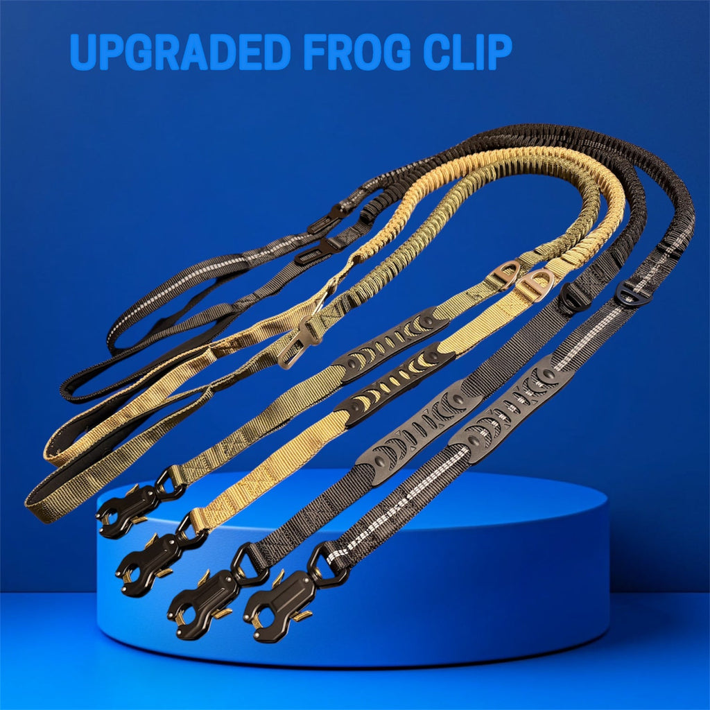 Quick-Release Frog Clip Bungee Leash - (Absorbs Pulls)