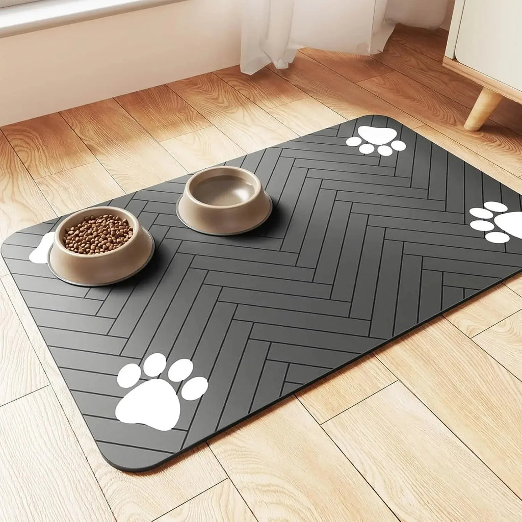 Pet Feeding Mat-Absorbent Rubber Backing Quick Dry