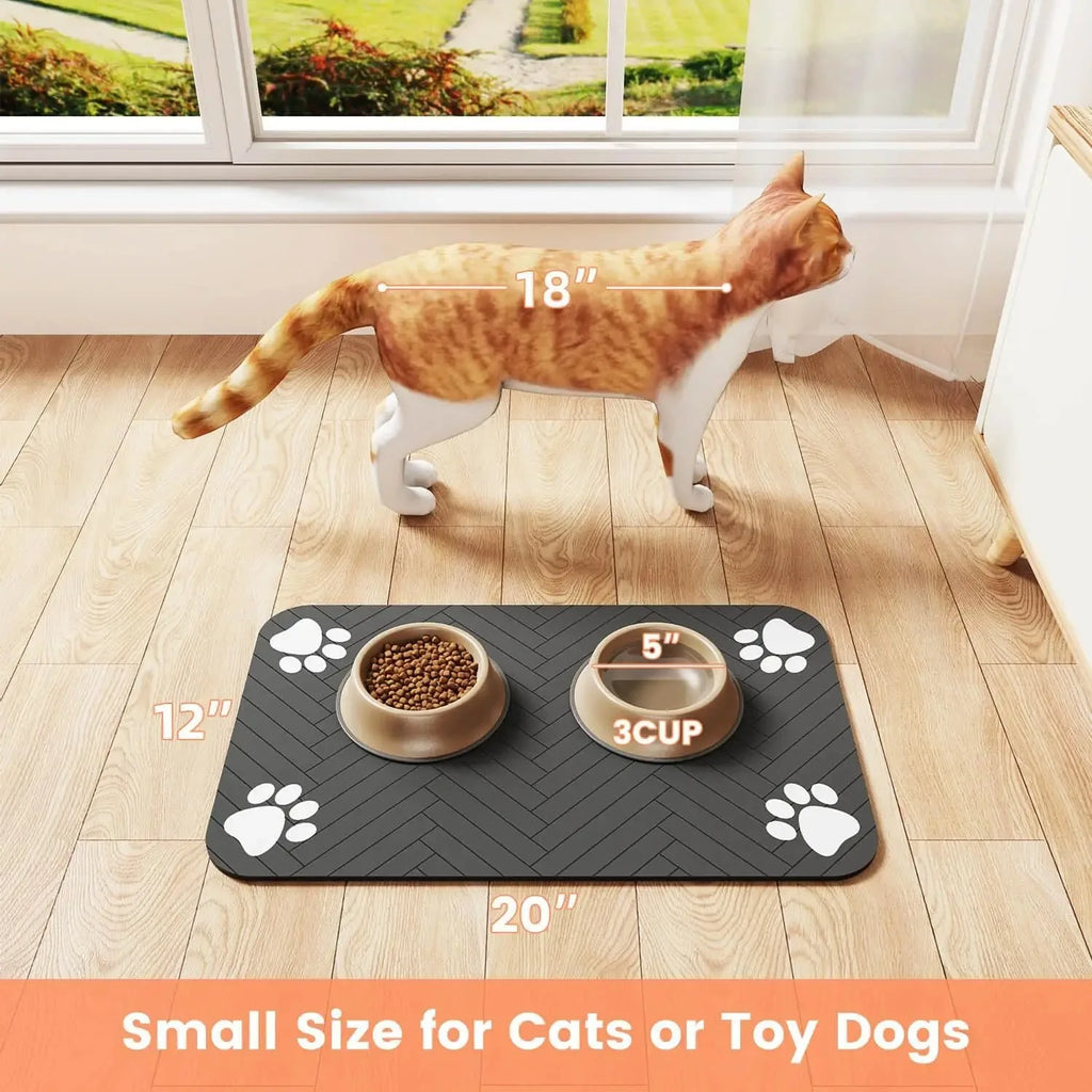 Pet Feeding Mat-Absorbent Rubber Backing Quick Dry