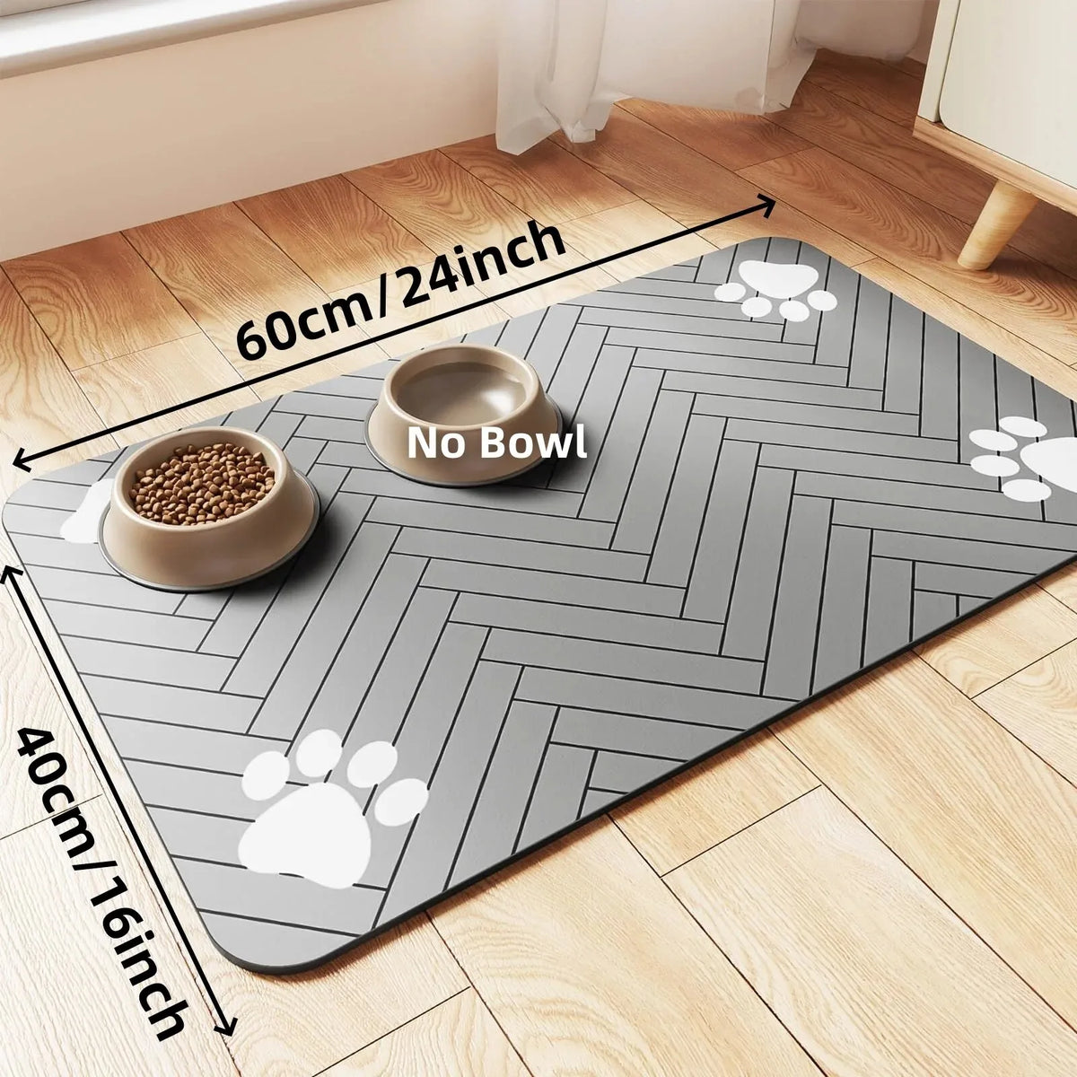 Pet Feeding Mat-Absorbent Rubber Backing Quick Dry