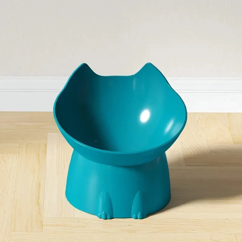 WhiskerWare Elevated Cat Bowl, Anti-Tip Plastic Raised Pet Feeding Dish