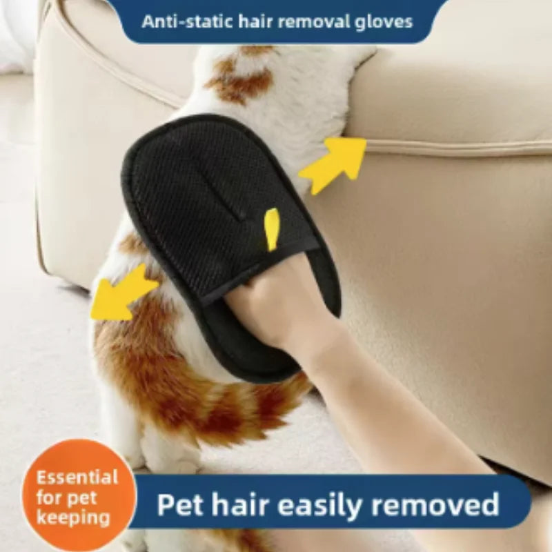 Reusable Pet Hair Removal Gloves Double Sided