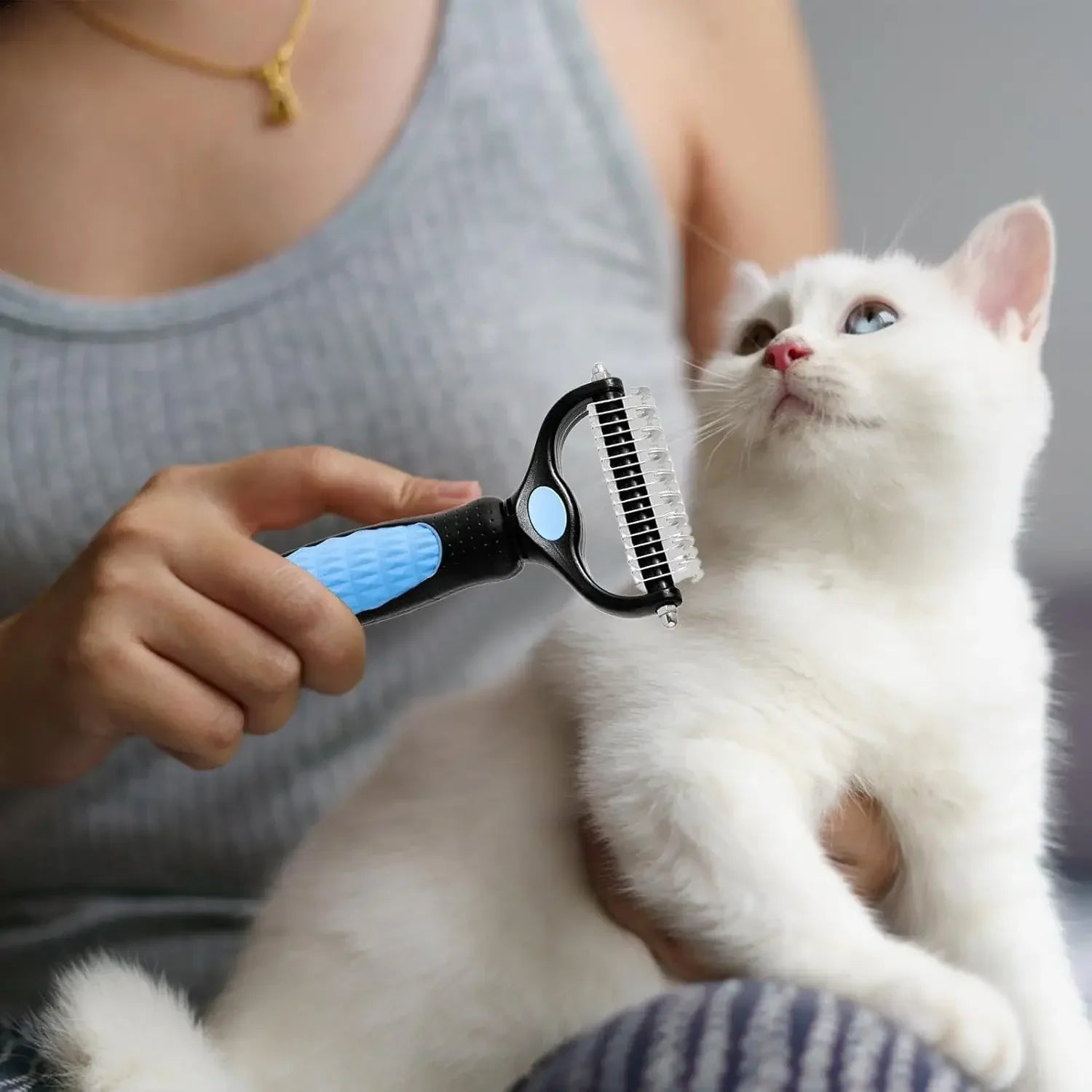 Stainless Steel Double Sided Pet Grooming Brush Removing Tangles