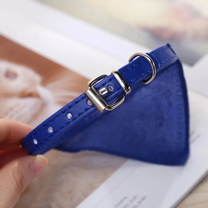 Adjustable Dog Cat Collar with Detachable Scarf