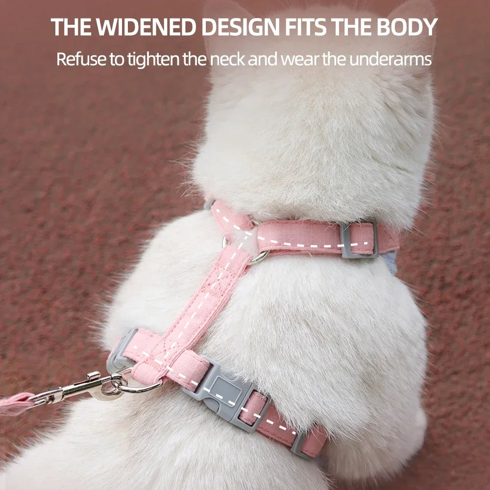 Walking Supplies Fashion Pet Harness and Leash Set for Small Dogs Cats