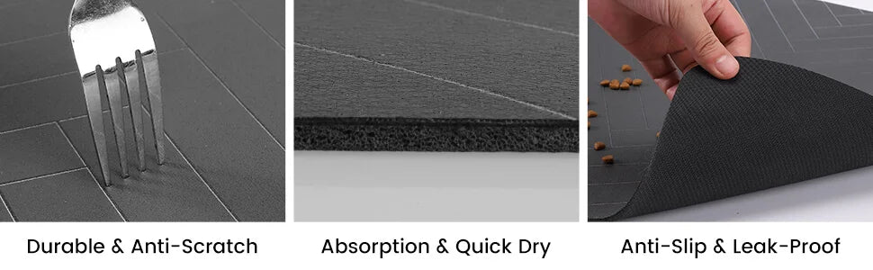 Pet Feeding Mat-Absorbent Rubber Backing Quick Dry