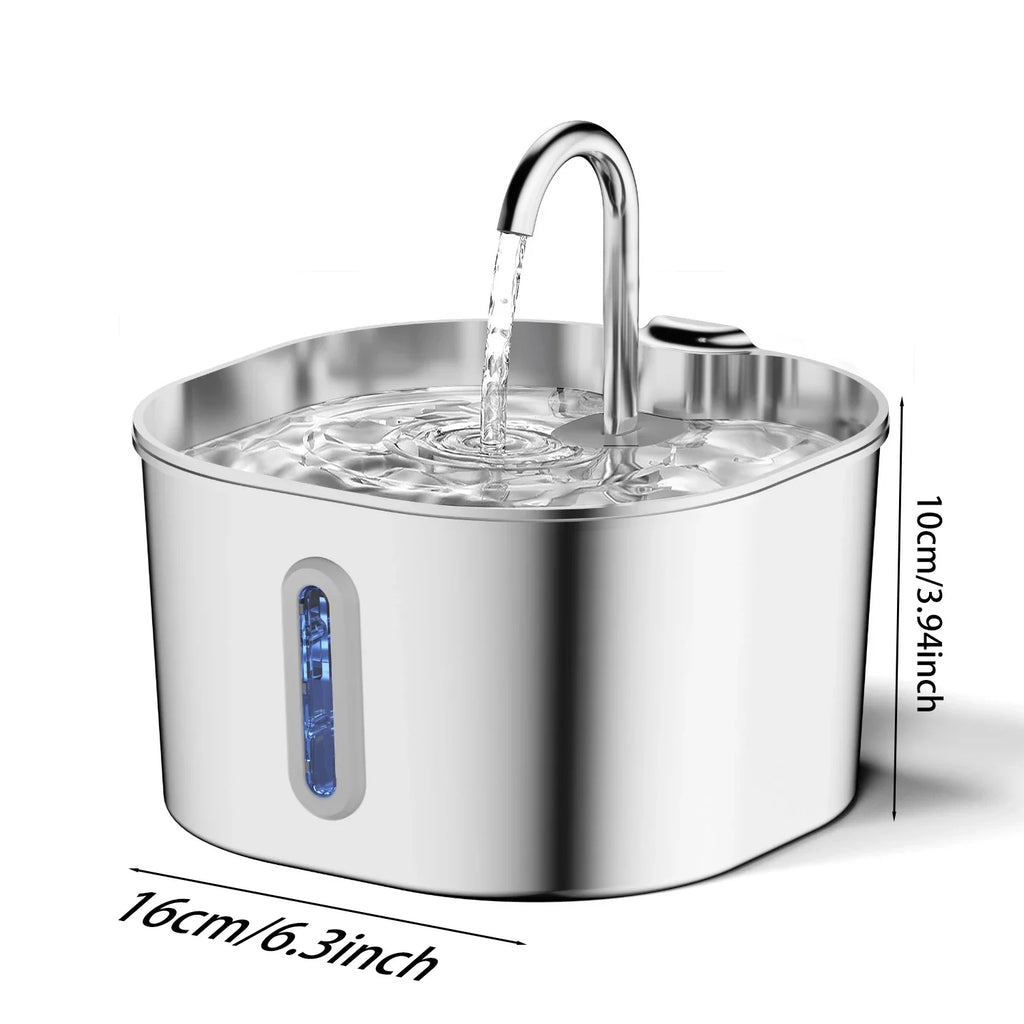 2.2L Automatic Water Fountain Square Stainless Steel
