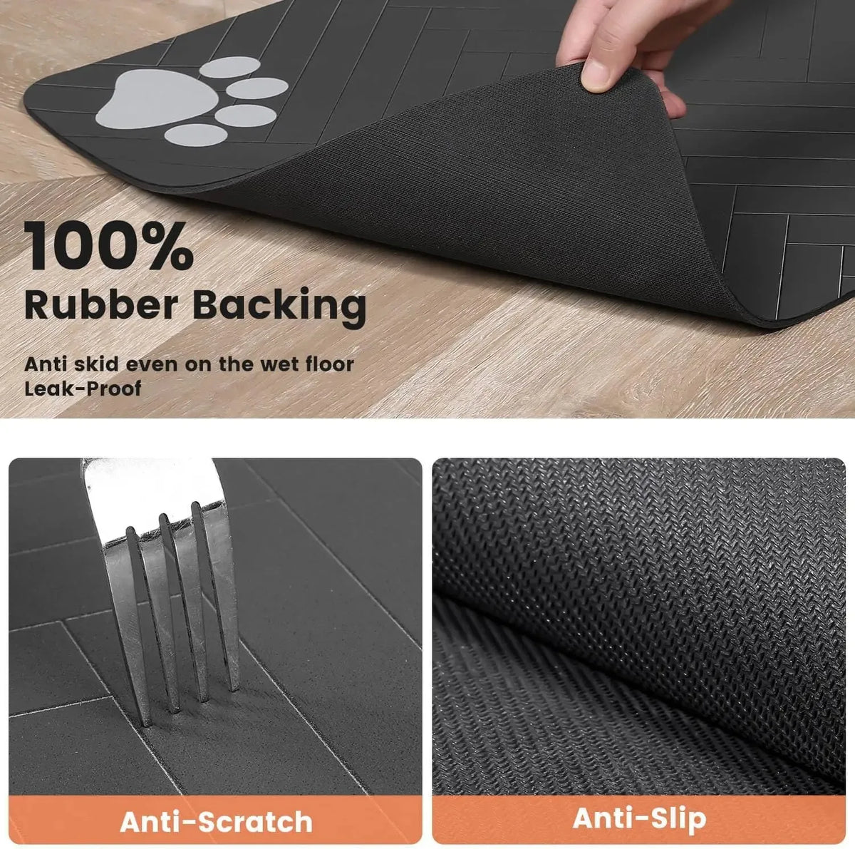 Pet Feeding Mat-Absorbent Rubber Backing Quick Dry