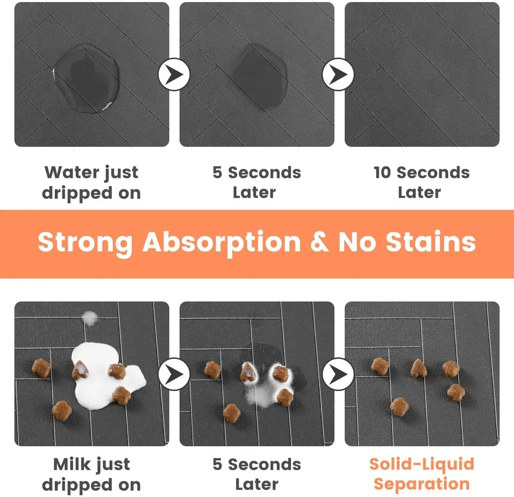 Pet Feeding Mat-Absorbent Rubber Backing Quick Dry