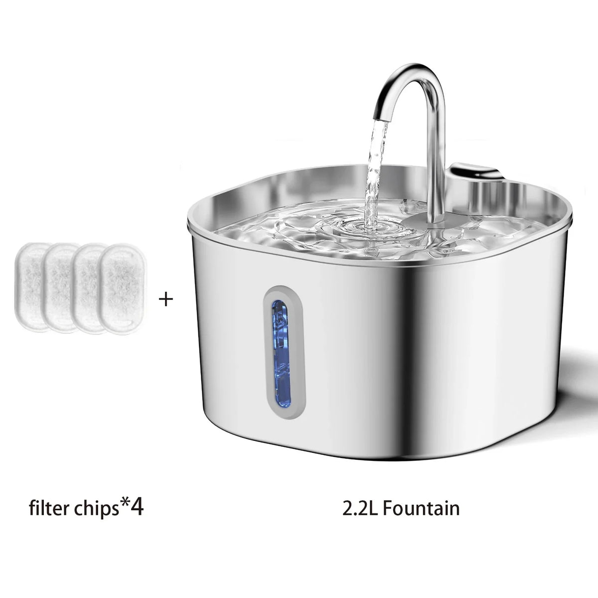 2.2L Automatic Water Fountain Square Stainless Steel