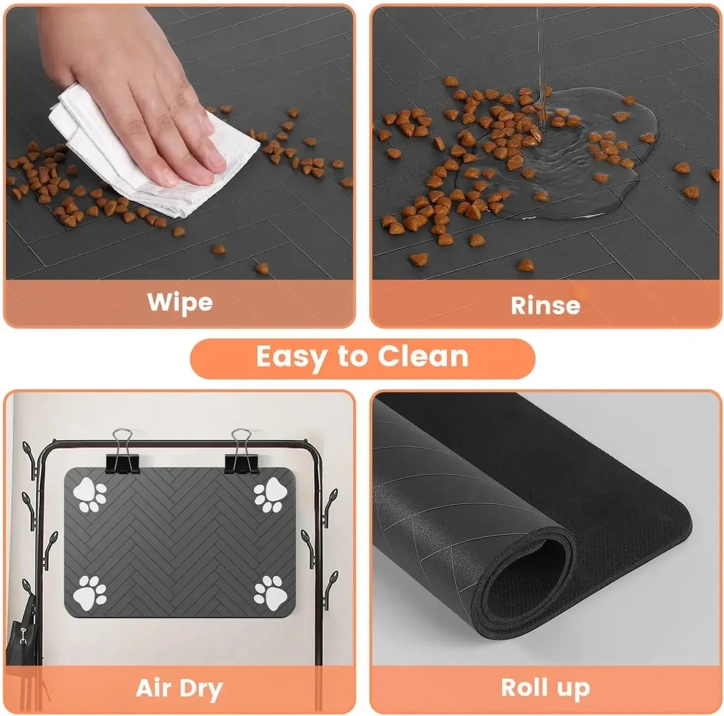Pet Feeding Mat-Absorbent Rubber Backing Quick Dry