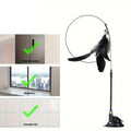Cat Teaser Toy - Interactive Bell & Feather Wand - Long Suction Cup Pole for Exciting Playtime