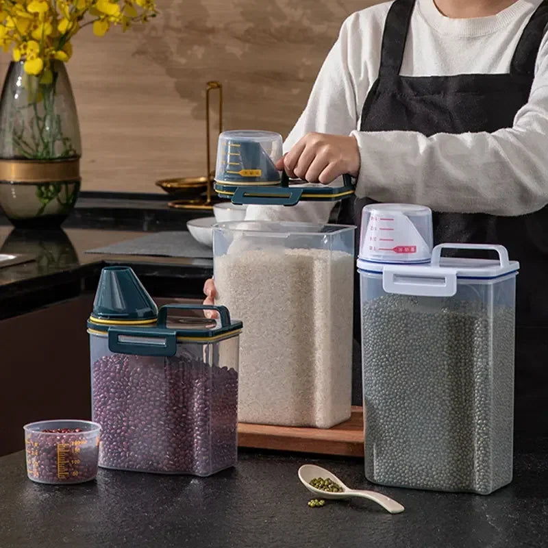1pc Airtight Pet Food Storage Container, with Measuring Cup