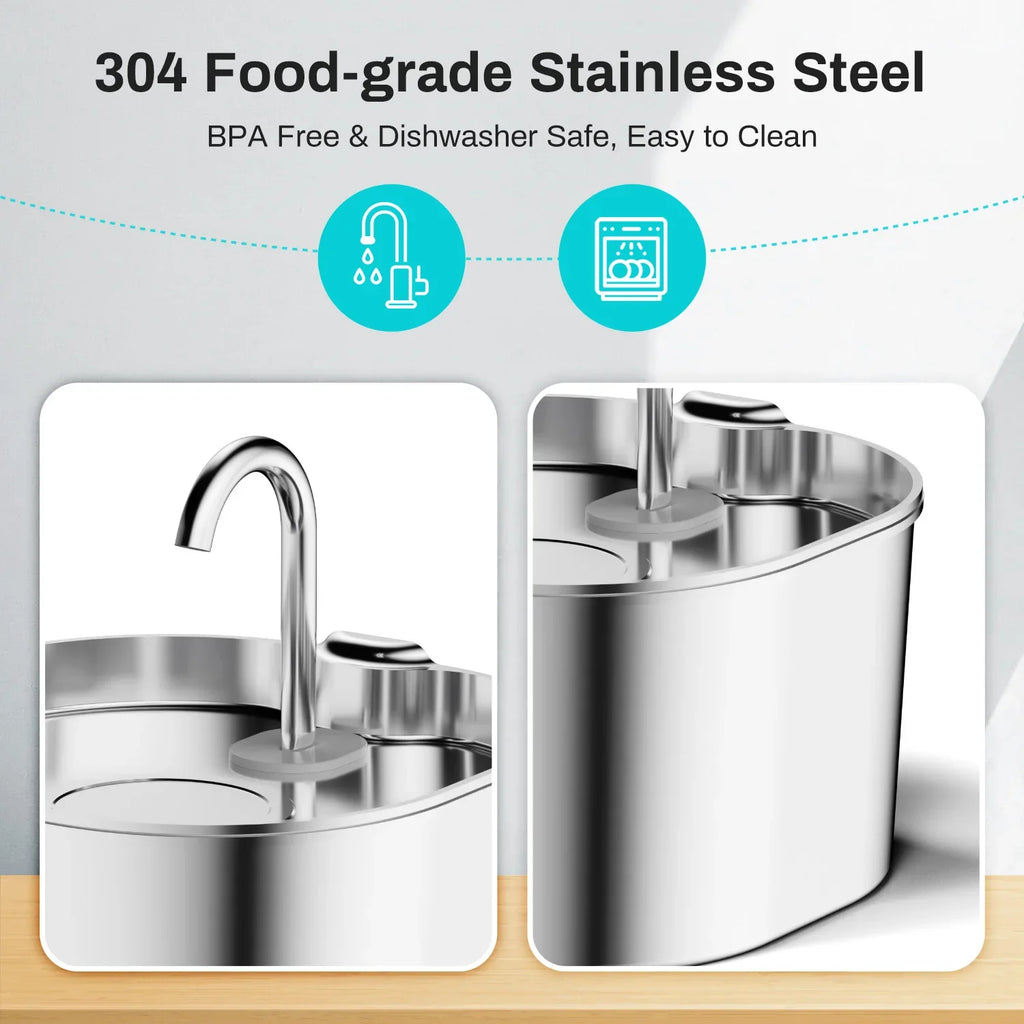 2.2L Automatic Water Fountain Square Stainless Steel