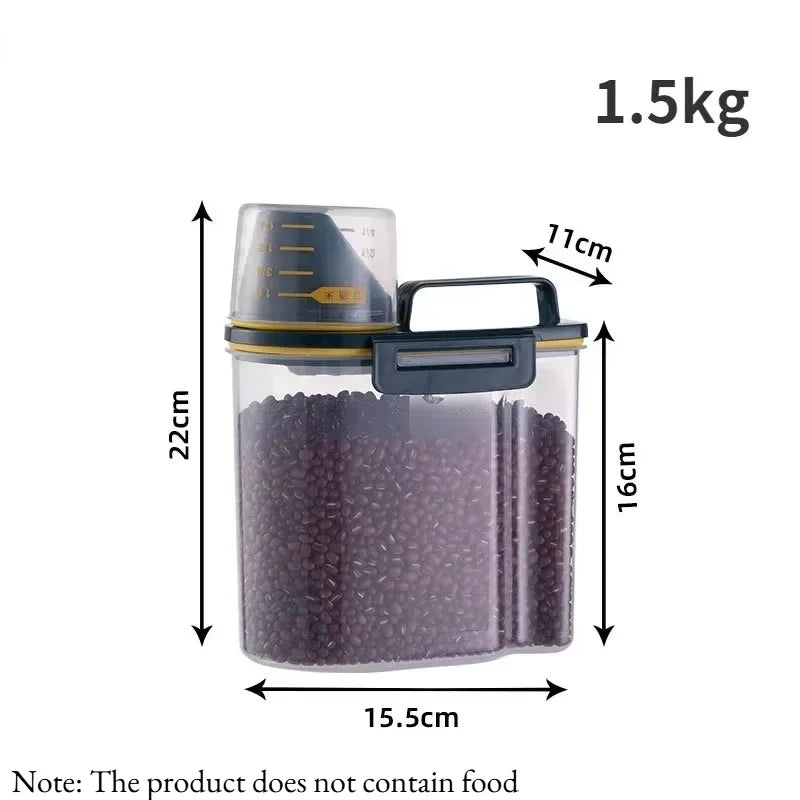 1pc Airtight Pet Food Storage Container, with Measuring Cup